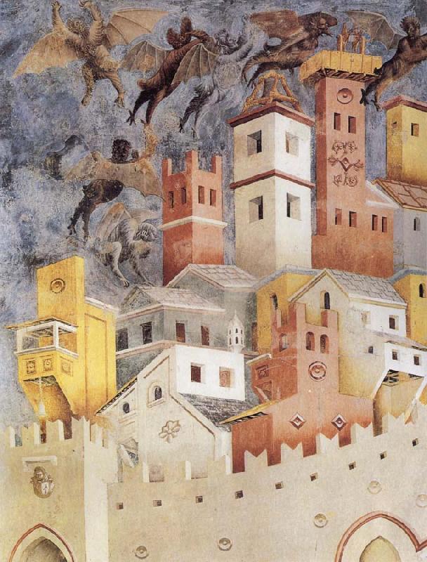 GIOTTO di Bondone The Devils Cast our of Arezzo Sweden oil painting art